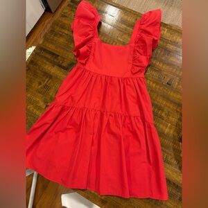 Entro Red Ruffled Tiered Sundress